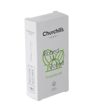 کاندوم چرچیلز مدل Ribbed And Dotted بسته 12 عددی