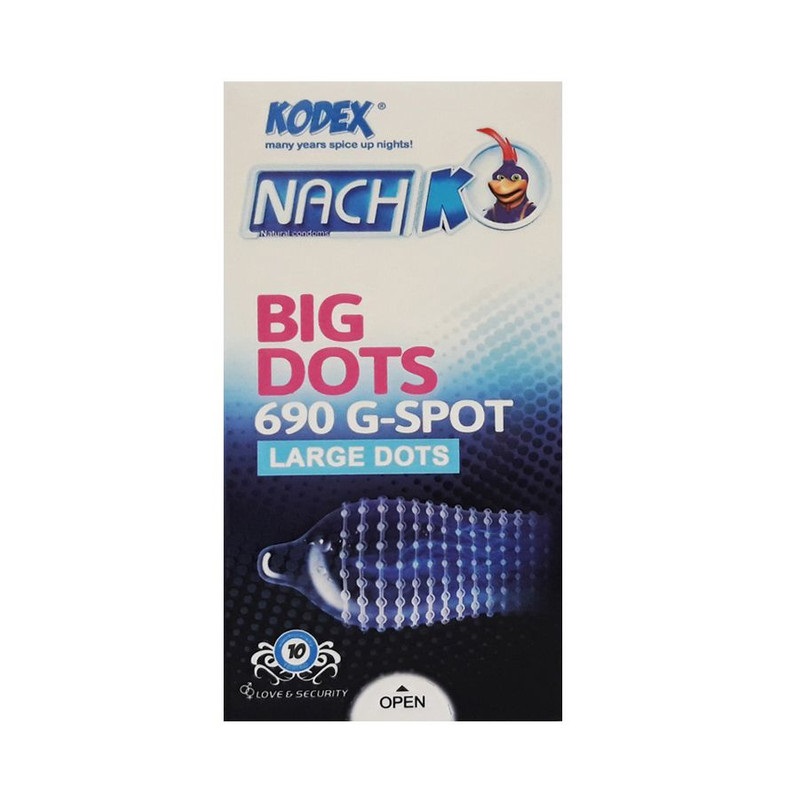 کاندوم ناچ کدکس مدل BIG DOTS مجموعه 12 عددی