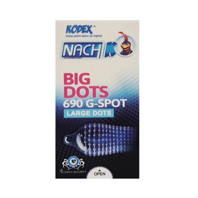 کاندوم ناچ کدکس مدل BIG DOTS مجموعه 12 عددی