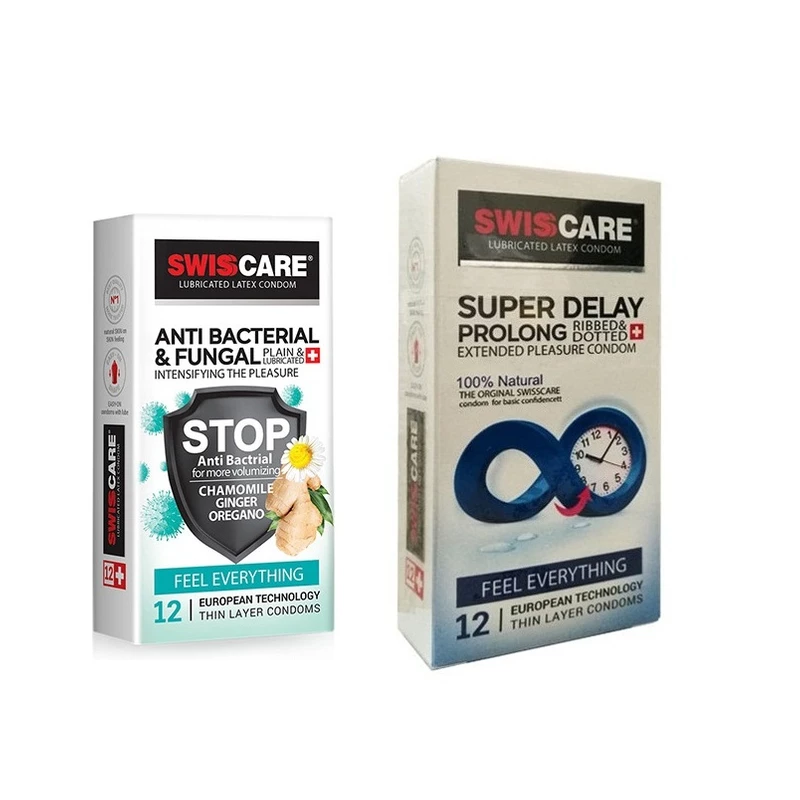 کاندوم سوئیس کر مدل ANTI BACTERIAL و سوئیس کر SUPER DELAY