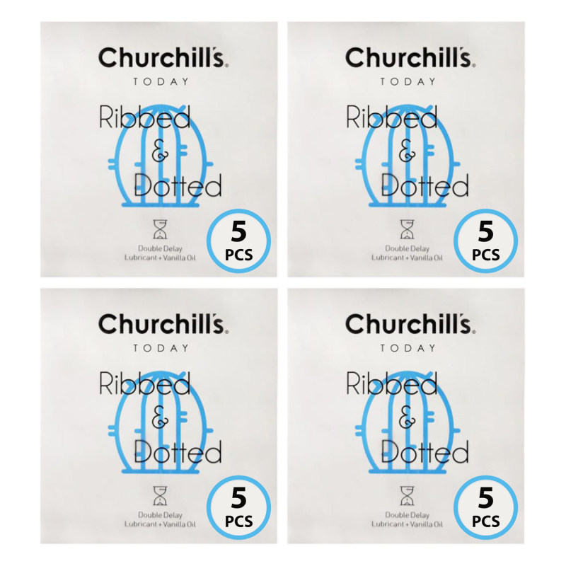 کاندوم چرچیلز مدل CHC_ribbed&dotted مجموعه 4 عددی