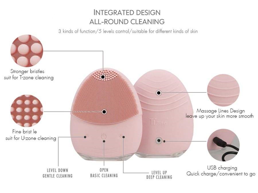 برس پاکسازی پوست تی تی لایف مدل T1 برس پاکسازی پوست تی تی لایف مدل T1