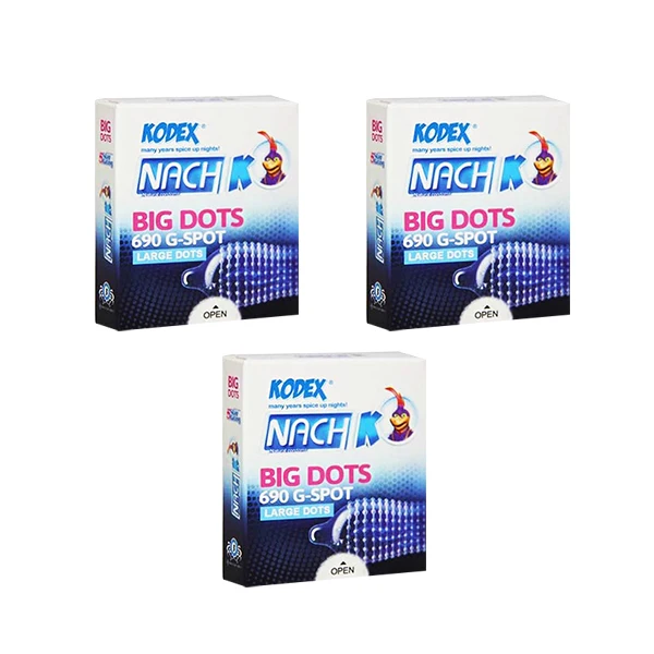 کاندوم تاچ کدکس مدل BIG DOTS مجموعه 3 عددی