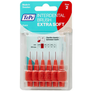 مسواک بین دندانی مدل ExtraSoft با برس بسیار نرم سایز 2 بسته ۶ عددی ته په