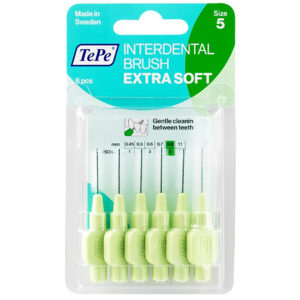 مسواک بین دندانی مدل ExtraSoft با برس بسیار نرم سایز 5 بسته ۶ عددی ته په