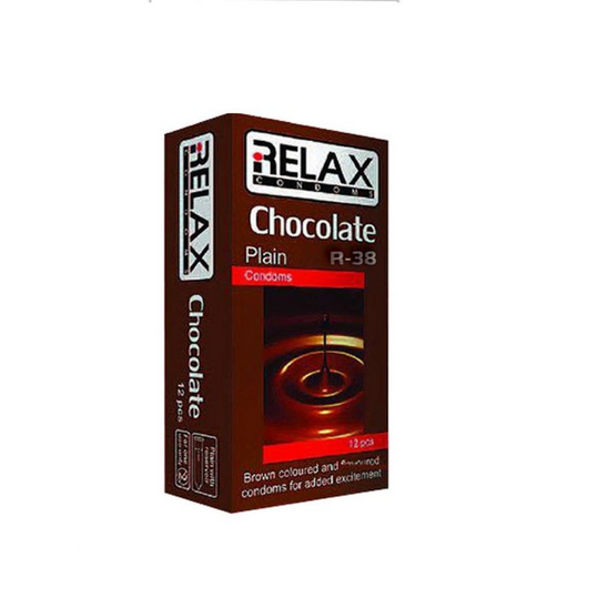 کاندوم ریلکس مدل CHOCOLATE PLAIN کد R39 بسته 12عددی