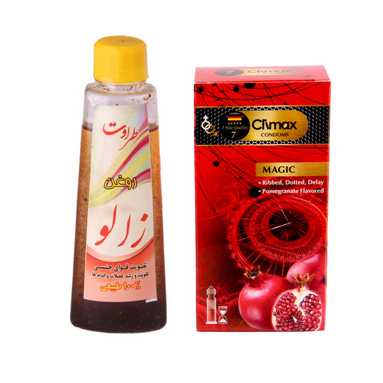 کاندوم کلایمکس مدل magic 7 بسته 12 عددی به همراه روغن زالو طراوت