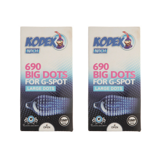 کاندوم ناچ کدکس مدل BIG DOTS مجموعه 2 عددی