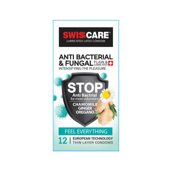 کاندوم سوئیس کر مدل ANTI BACTERIAL بسته 12 عددی