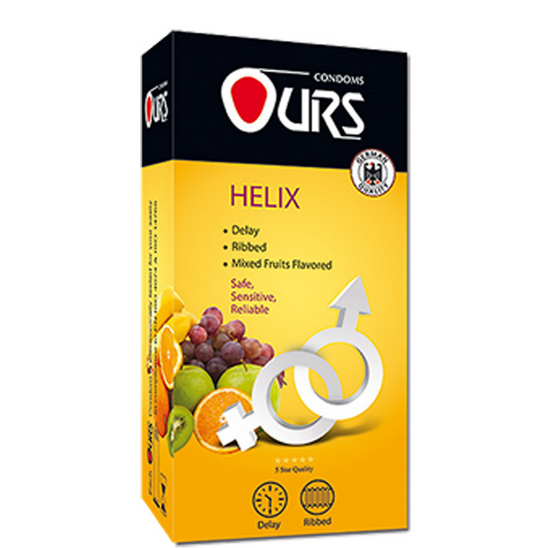 کاندوم تاخیری چندمیوه اورز مدل Helix بسته 12 عددی