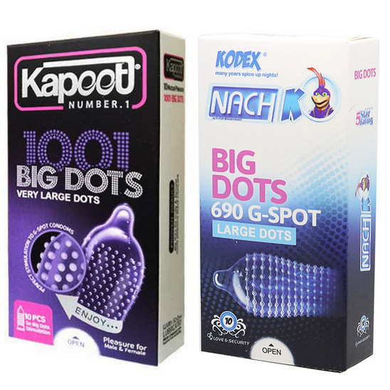 کاندوم ناچ کدکس مدل BIG DOTS به همراه کاندوم کاپوت مدل BIG DOTS