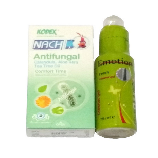 کاندوم کدکس مدل Antifungal بسته 12 عددی به همراه ژل ایموشن مدل Fresh