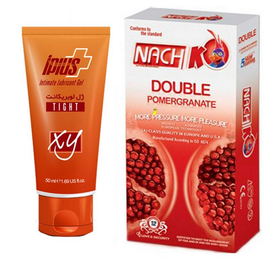 کاندوم کدکس مدل Double Pomegranate و ژل آی پلاس lubricant Tight