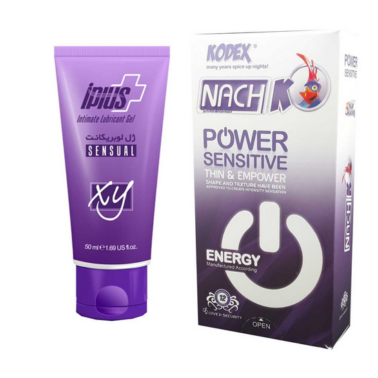 کاندوم کدکس مدل Power Sensitive و ژل آی پلاس مدل lubricant sensual