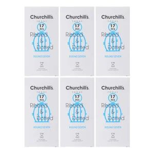 کاندوم چرچیلز مدل CHC_ribbed&dotted-roundseven مجموعه 6 عددی