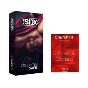 کاندوم سیکس مدل Max Safety به همراه کاندوم چرچیلز مدل Hot Gel