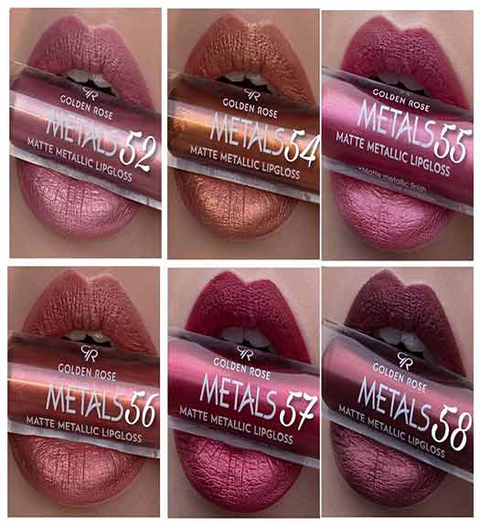 رژلب مایع مات متالز گلدن رز رژلب مایع مات متالز گلدن رز