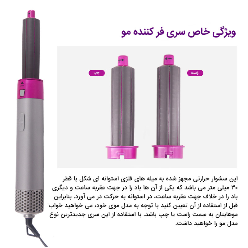 سشوار برس دار حالت دهنده مدل TP-5+1