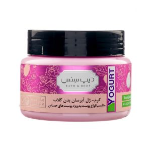 ماست بدن (کرم ژل آبرسان بدن) گلاب مناسب همه نوع پوست دیپ سنس